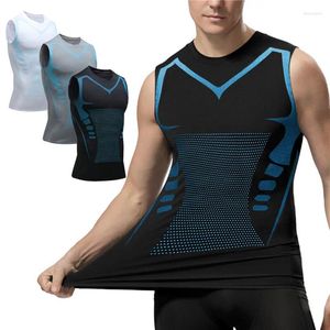 Gilet modellante ionico per uomo Body Shapers per uomo Versione 2023 Tessuto in seta ghiacciata per creare un perfetto controllo della pancia Camicie