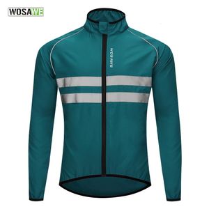 Cykeljackor Wosawe Ultralight Reflective Men Cycling Jacket Windproof Mountain Bike Jacket som kör cykel Windbreaker 231204