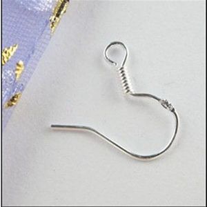 200pcs lot Sterling 925 Silver Clasps & Hooks Earring Findings Fishwire Hooks Jewelry DIY 15mm fish Hook Fit Earrings256N
