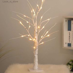 Nocne światła LED Nocne światło Mini Birch Tree Drut Garland Lampa dla dzieci dom Dekoracja wielkanocna Ozdoby jajka wiszące drzewo Light YQ231204