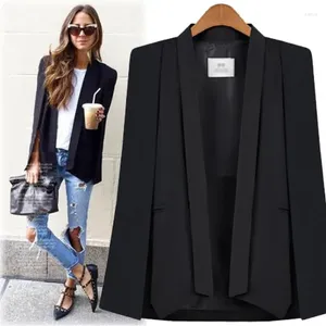 Damenjacken Mode 2023 Schwarz Weiß Langarm Cape Mantel Frauen Revers Split Mantel Jacke Anzüge Damen OL Büro Arbeitskleidung Geschenk