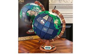 High globe model ornament building blocks 21332 world map difficult large-scale assembly