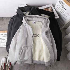 Hoodies das mulheres moletom pronto sto mulheres casaco de pelúcia jaets cor sólida quente inverno zíper moletom tops plus sizeyolq