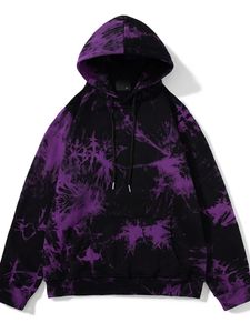 Mens Hoodies Sweatshirts Punk Gothic Y2k Clothes Tie Dye Drawstring Kangaroo Pocket Harajuku Vintage Streetwear Fashion Spring Autumn 231204