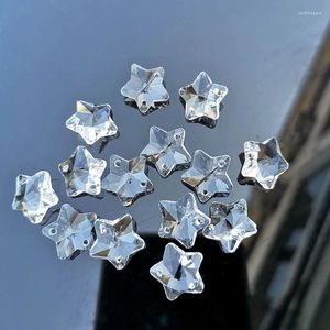 Ljuskrona kristall 14mm prisma stjärna pärlor 2 hål glas solfångare tillbehör delar bröllop hem dekoration diy smycken gör
