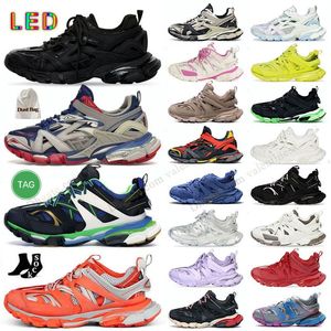 デザイナーバスケットトラック3.0 LEDカジュアルシューズトリプルホワイトブラックトラック3 LEDスニーカーTess.S. Gomma Leather Trainer Nylon Printed Plate-Forme Trainers Run Scarpe Tennis