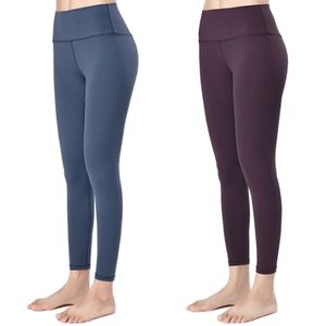 Leggings altas LL Mulheres Calças Cintura Roupas de Treino Preto Rosa Cor Sólida Running Gym Wear Elastic Fiess Lady Calças Esportivas ao Ar Livre Prana Yoga Outfit 798