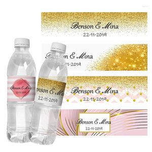 Party Supplies 6pcs Custom Luxury Personalized Gold Water Bottle Wine Labels Stickers Candy Bar Wrapper Baby Shower Birthday Decorations