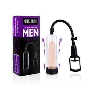 Sex Toy Massager Manual Penis Pump Manförstora leksaker för man Vakuum Stimulera penilförlängare Vuxna leksak