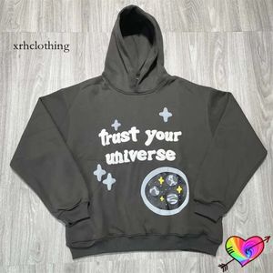 dhgate essentialhoody mens hoodies tröjor grå trasig planet hoodie lita på ditt universum män kvinnor puff tryck crewneck the moon fleece pullovers 230