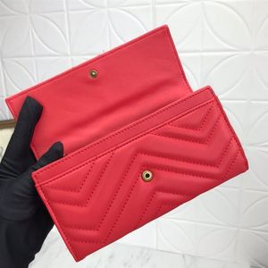 443436 Marmont Continental Wallet Designer Womens Long Flap Leather Wallets Card Holder Zip Coin Slim Purse Key Pouch Mini Pochett2539