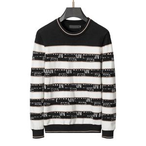 24SS Vinter Simple Men's Sweater Classic Striped Style Trend Brand Casual High-End Materials Sticked Crew-Neck tröja FY1204001