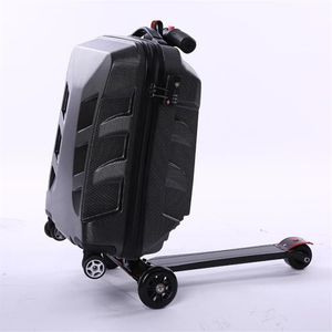 Suitcazy kreatywne skuter Rolling Bagage Casters Wheels Suitcase Trolley Men Travel Aluminium Aluminium Nawet OnSuitcases2375