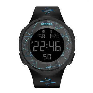 Relógios de pulso relógio esportivo digital masculino com cronômetro contagem regressiva impermeável light-up unisex uso para organização de tempo