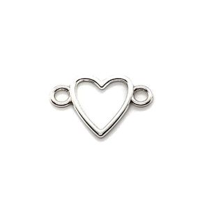 100 st mycket antik silverpläterade hjärtlänkanslutningar charms hängsmycken för smycken som gör DIY handgjorda hantverk 16x24mm234l