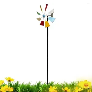 Garden Decorations Kinetic Wind Spinner Metal Decor Outdoor Art Colourful Windmill For Yard Patio Decoration