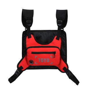 Midjeväskor Fashion Chest Rig Bag For Men Hip Hop Streetwear Funktionell mobiltelefon Män nattövning Pack298y