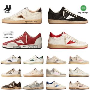 The best hihg quality Designer shoes Woman Men Golden Goode Sneakers Silver Leather Pink Green Red Black White Suede Vintage Basketball Platform Trainers Big size 46