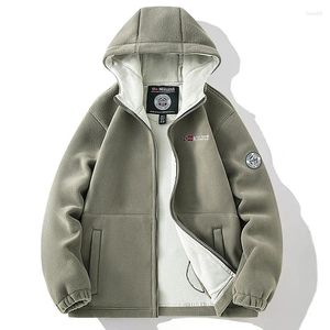 Erkek Hoodies Sonbahar Kış Dış Ticaret Ceketi Kadife Yastıklı Kalınlaştırılmış Coat Poater Canlı Yayın Nakış Kapüşonlu Sıcak Üst