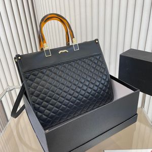 Luxury Designer Women Tote Bag French Brand Classic Diamond Lattice Large Capacity Shoulder Bags Högkvalitativ äkta läder Lady Handbag+Mini Zero Wallet