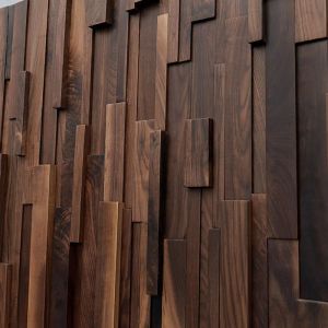 High-end Black Walnut Wood Slat Panel dla Arabii Saudyjskiej Klienta 80x20 cm Drewniana dekoracja panelu 3D do dekoracji tła sztuki