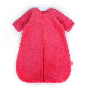 Sleeping Bags Coral Velvet Baby Sleeping Bag Removable Sleeve Sleepsack For Kids Winter Warm Baby Sleep Sacks Anti Kick Quilt born Swaddle 231204