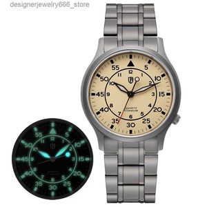 Other Watches BERNY Titanium Quartz AR Coating Sapphire Sport Wrist Luminous BERNY VH31 Waterproof 5ATM vintage pilot for Men Q231204