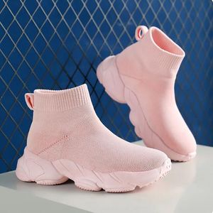 New Kids Sock Shoes Knitted Fashion High Top Sneakers for Boys Girls Casual Sport Sock Sneakers Children Tennis Shoes