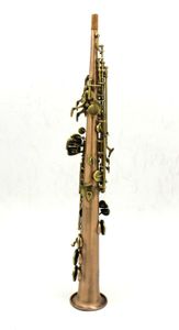 Eastern Music Pro Vintage Rose Brass One Piece Straight Soprano Saxophone w/Case