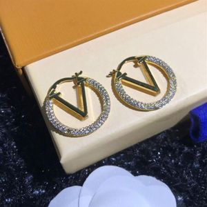 Brevdesignörhängen Big Circle Simple New Fashion Stud Womens Hoop Earring For Woman High Quality 2 Color With Box2607