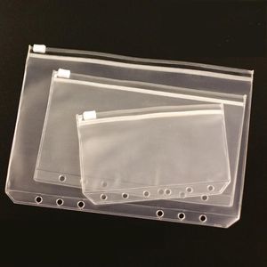 5pcs lot A5 A6 A7 Files Holder Standard Transparent PVC Loose Leaf Pouch with Self-Styled Zipper Filing Organizer Product Binder258O