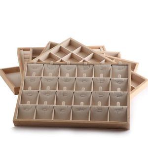 Arrivals Wood Jewelry Display Tray Necklace Ring Earring Stand Holder Pendants Organizer Bracelet Showcase Pouches Bags281t