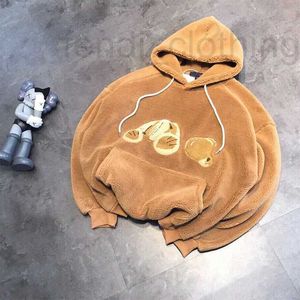 Kadın Hoodies Sweatshirts Tasarımcı Marka 23 Sonbahar/Kış Erkek ve Çift Pole Süper Kalın Ayılar Kuzu Kapşonlu OS Gevşek Koreli Kazak Sevimli Hoodie 6K1W