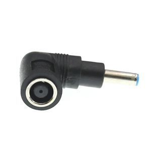 Connettore convertitore di potenza a gomito da 90 gradi Adattatore da 7,4 5,0 mm a 4,5 3,0 mm 19,5 V per tablet DELL HP Nero