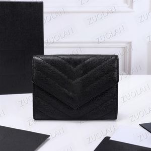 414404 Portamonete di design con cerniera di alta qualità Portafogli corti da uomo per donna Porta carte di credito da lavoro in pelle Full Leather Luxury271x