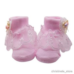 Crianças meias 1 par bebê menina bonito meias de algodão laço arco floral impressão meias princesa festa da criança crianças meias r231204