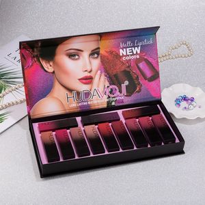 Luksusowe 12pcs Matte Liquid Lipsticks Lip Gloss Sets Nude Lipgloss Beauty Makeup Kosmetics Kit HU4537