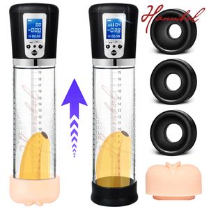 Sex Toy Massagers Hannibal LCD Elektrische Penis Pumpe Männliche Tasse Dick Dick Extender Vakuumvergrößerung Spielzeug für Männer