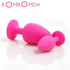 Vibradores 3 tamanho silicone anal plug cor aleatória supositório gem estimulação anal brinquedos produtos sexuais para adultos sex shop 231204