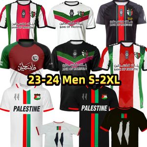 2023 Palästina Fußballtrikots Palästina Nationalmannschaft JIMENEZ BENITEZ CORTES 20 21 22 Home Rot Weiß Auswärts Schwarz Fußballtrikot Herren Kurzarm