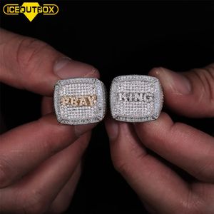 Wedding Rings High Quality Custom 1-9 Letters Ring Full Iced Out Cubic Zirconia Personalized Name Party Rings Men And Women Hip hop Jewelry 231204