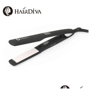 Hair Straighteners 250C Highest Temperature Flat Iron For Keratin Straightener Ceramics Irons Black Plancha De Pelo Nano Hairdiva 2112 Dhbok