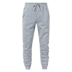 Calças masculinas primavera outono esportes de pelúcia para homens casuais corredores soltos leggings sweatpants rendas até treino hip hop