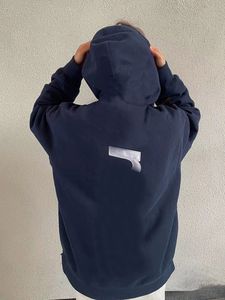 Marka Saten Aplike Hoodie Kutu Hoodie Logo Hip Hop Sokak Giyim Klasik Hoodie Sonbahar Kış Palto