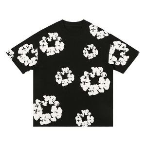 Designer agasalho floral gráfico t harajuku oversized t camisa e calça streetwear mulher tshirts primavera e verão topos t