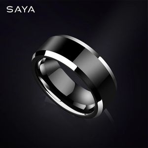 Wedding Rings Men Black Tungsten for Thumb Couple Rings High Polished Comfort Fit Wedding Band Gift Party Customized 231204