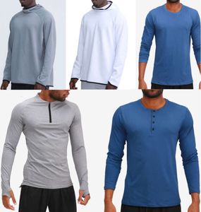 mens outfit hoodies t shirts yoga hoody tshirt lulu Sports Raising Hips Wear Elastic Fitness Tights Fashion Trend Clothes