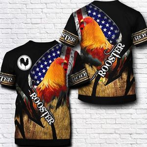 Homens camisetas Verão Galo 3D Impressão T-shirt Moda Harajuku Streetwear Tees Homens Manga Curta O-pescoço Oversized Hip Hop Kids Tops