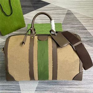 Savoy stor Duffle Bag Beige Ebony Jumbo G präglad Canvas Black Carry On Leather Tag Nyckelhållare Ophidia Medium Luxury Designer Lu2746