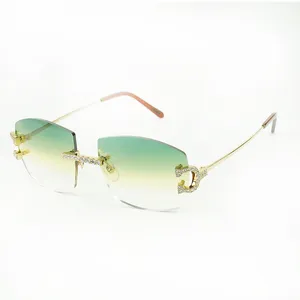 Brandneue Metallkrallen-Diamant-Sonnenbrille 4189706 mit 60 mm großen Sonnengläsern für Damen und Herren